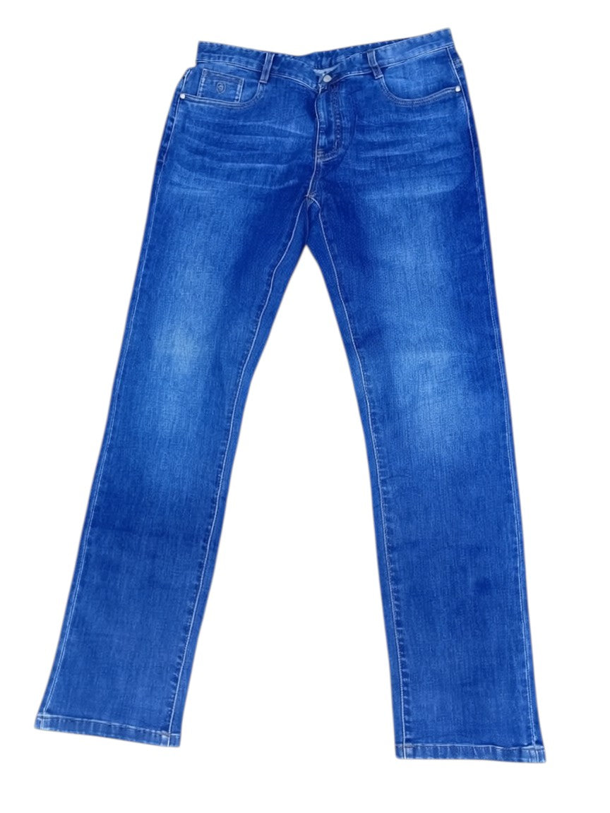 Blue Straight-Leg Denim Jeans