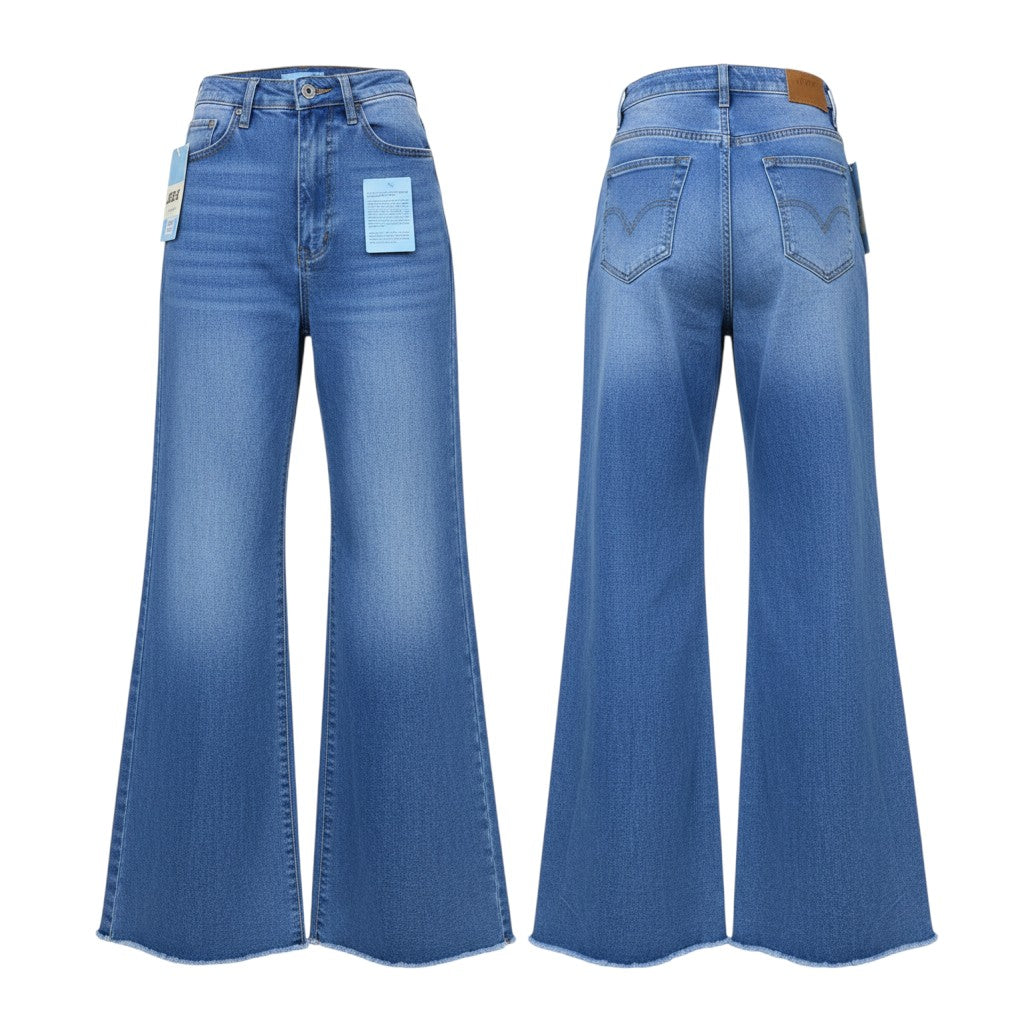 Blue Extreme Wide-Leg Flare Jeans