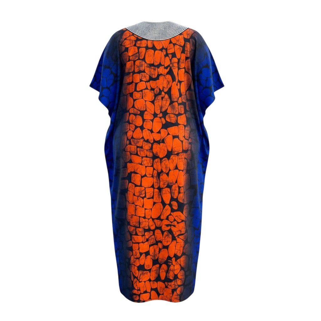 Stone Print Beaded Kaftan