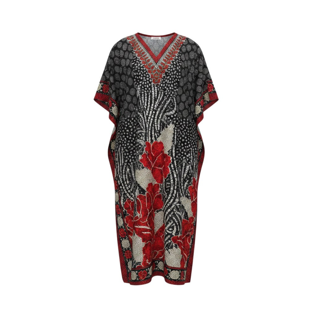 Floral Batik Print Kaftan Dress
