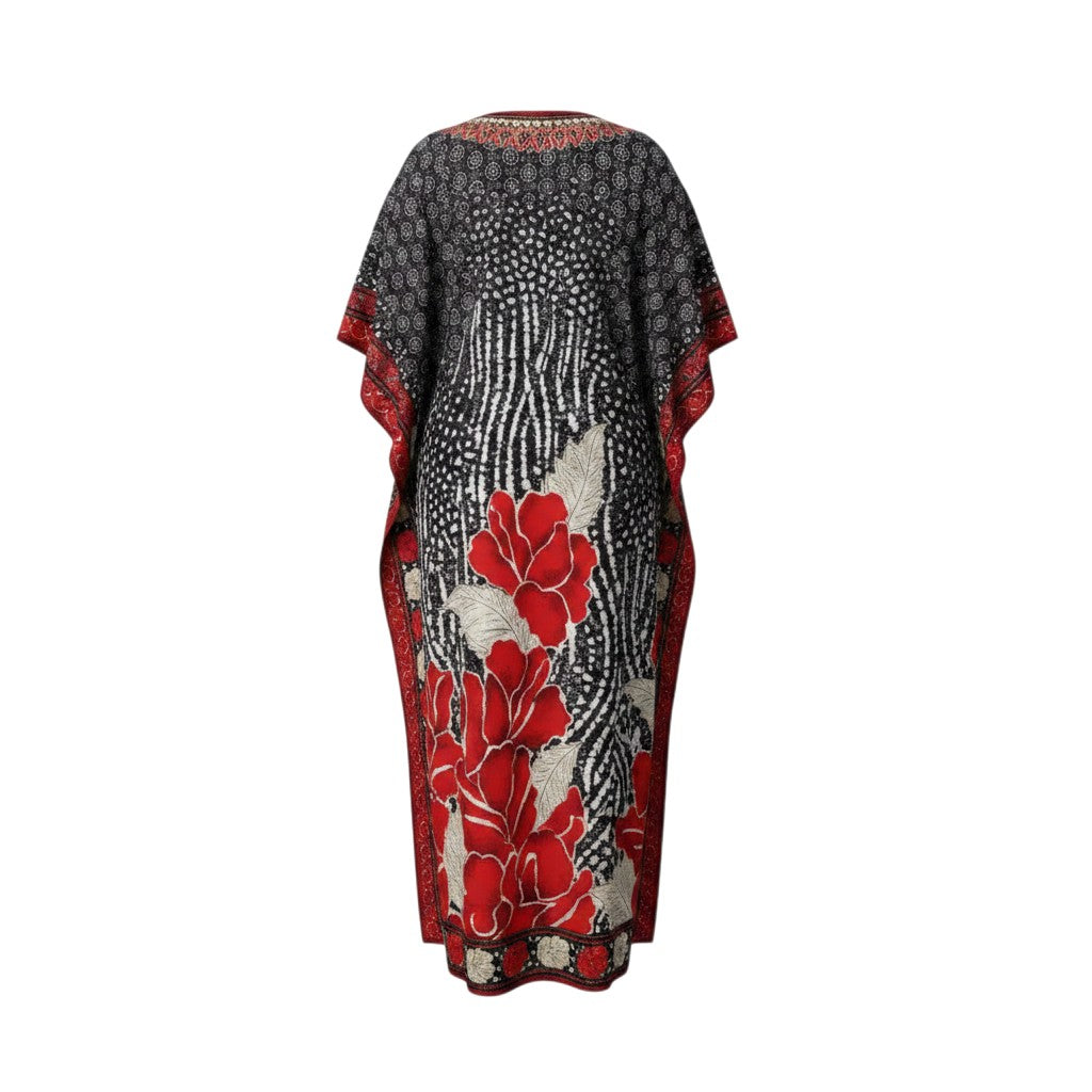 Floral Batik Print Kaftan Dress