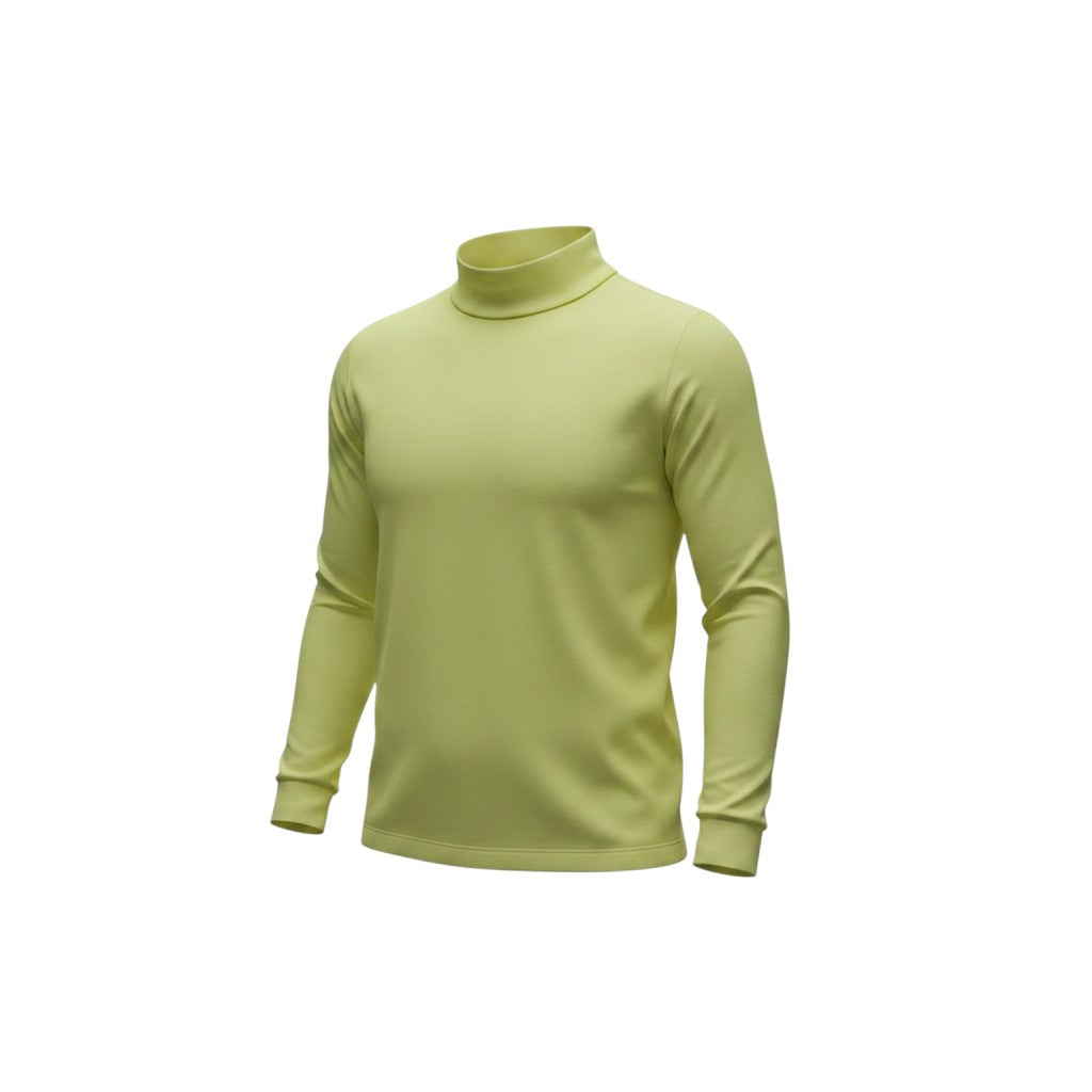 Lime Yellow Mock Turtleneck Long Sleeve Top
