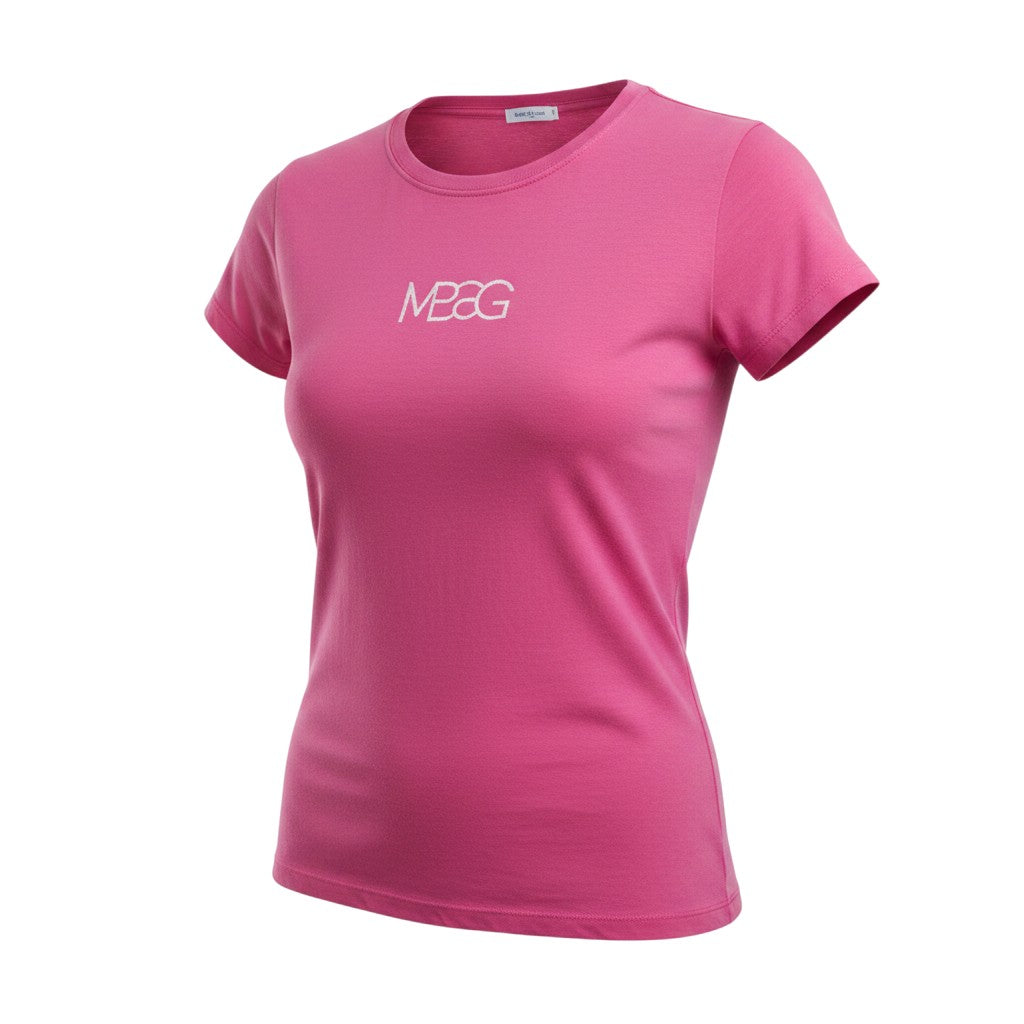 Women's Pink Fitted Crew Tee