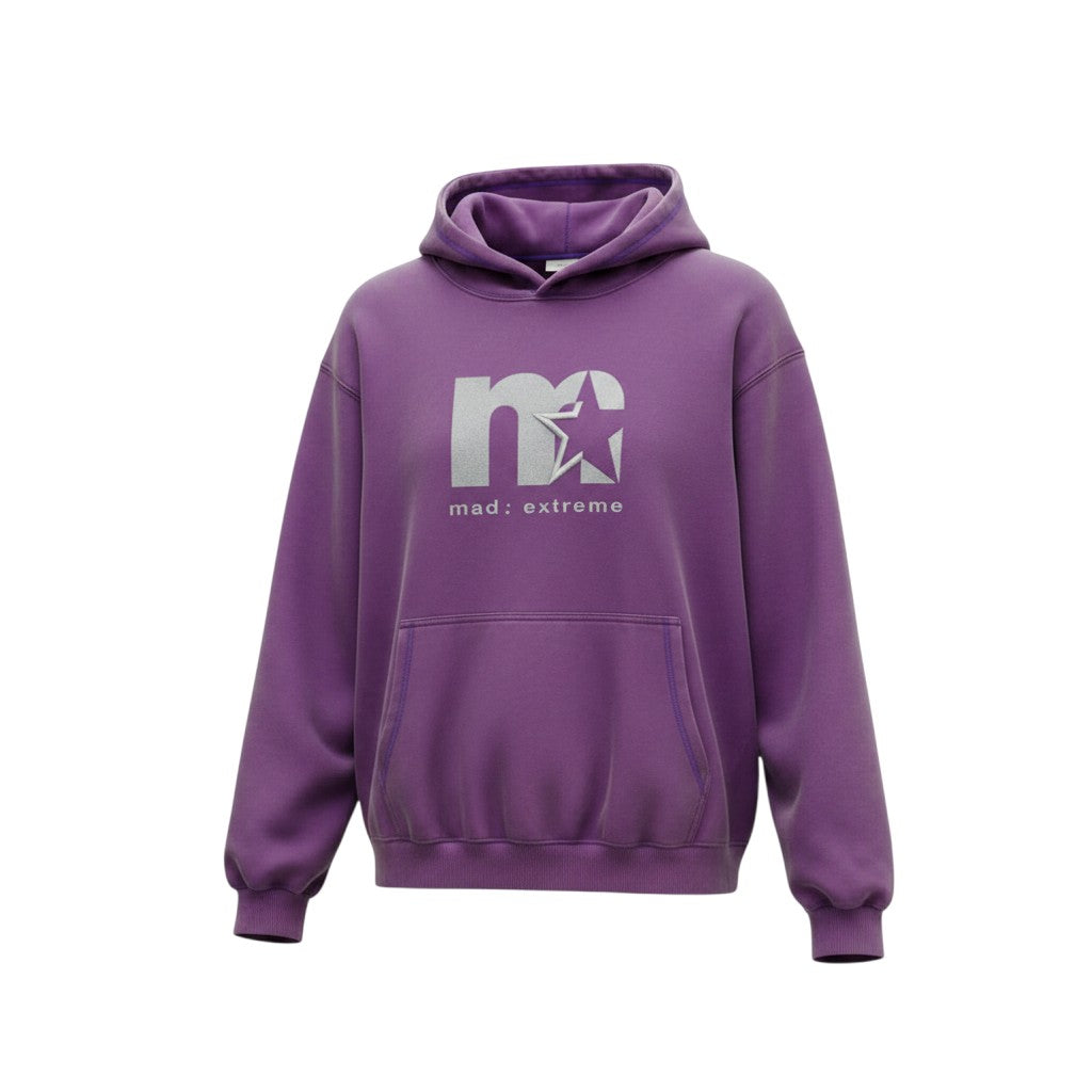 Purple Star Logo Oversized Hoodie