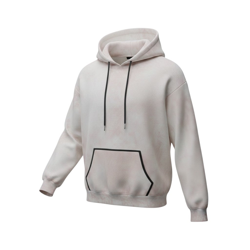 Oversized Cream Contrast Trim Hoodie