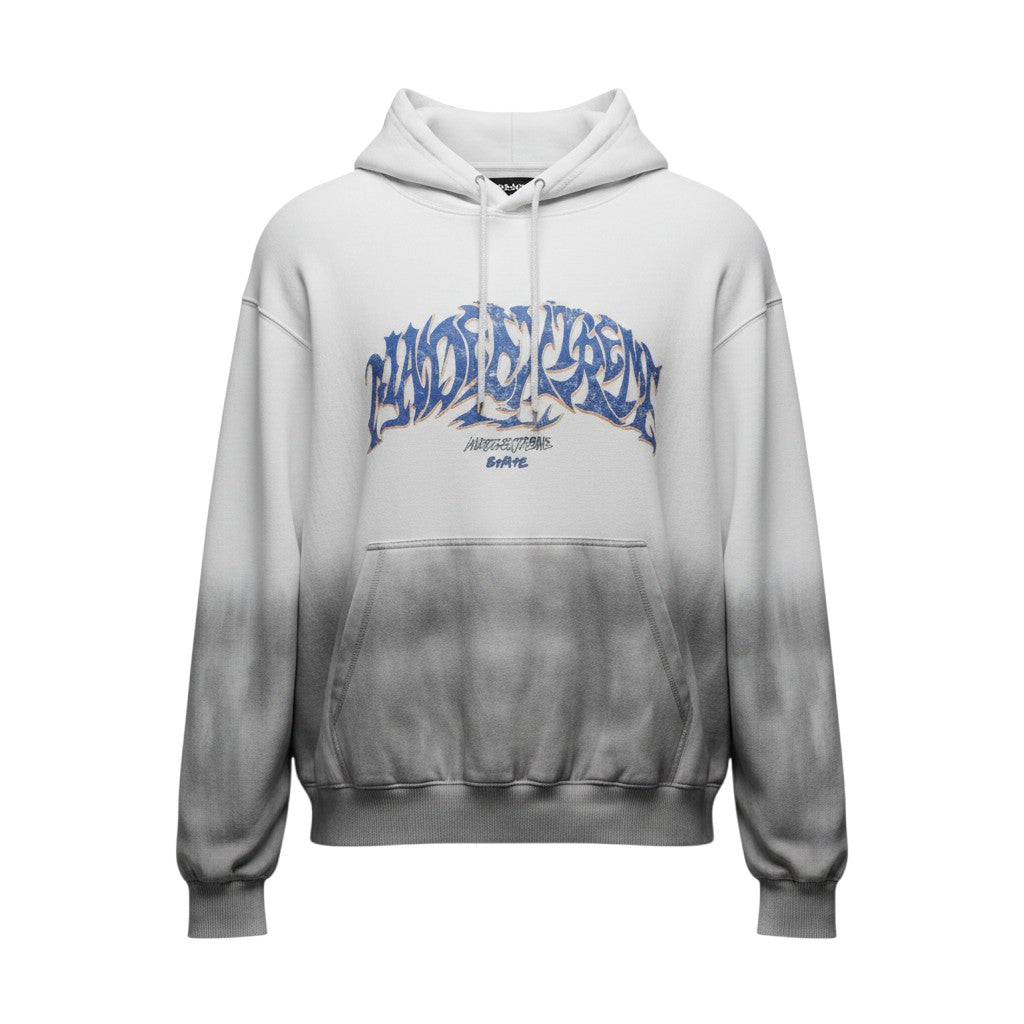 White Grey Ombre Graffiti Hoodie