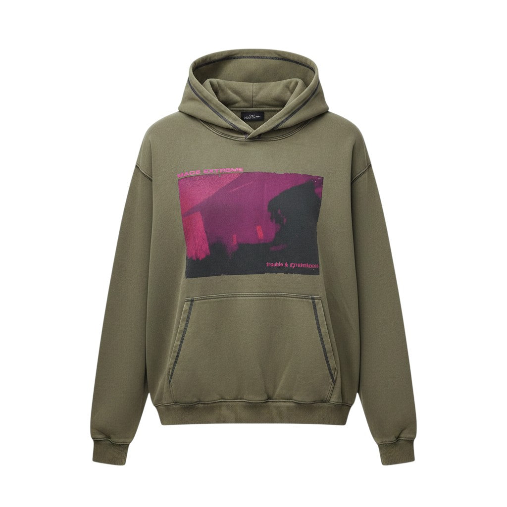 Olive Concert Graphic Lightning Hoodie
