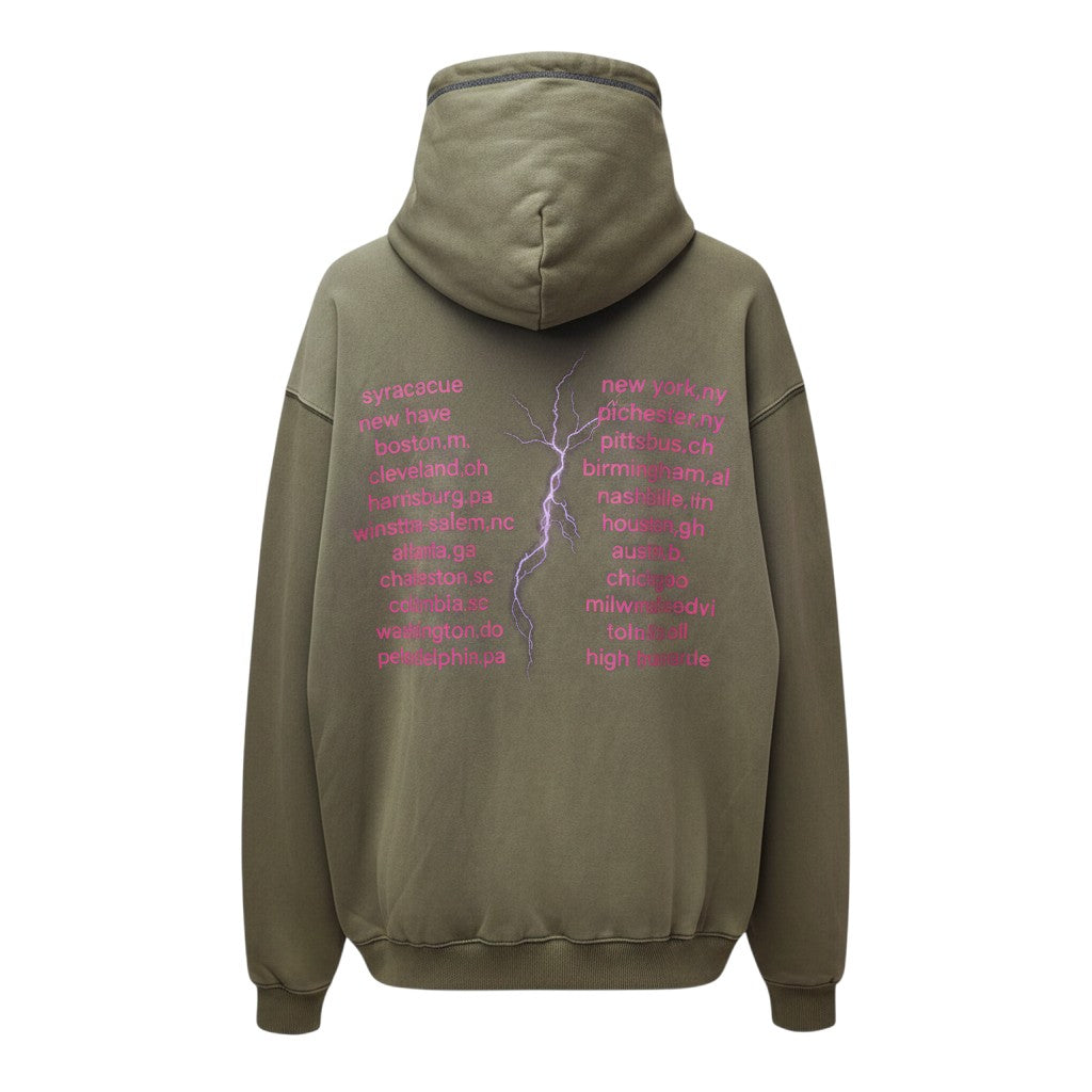 Olive Concert Graphic Lightning Hoodie