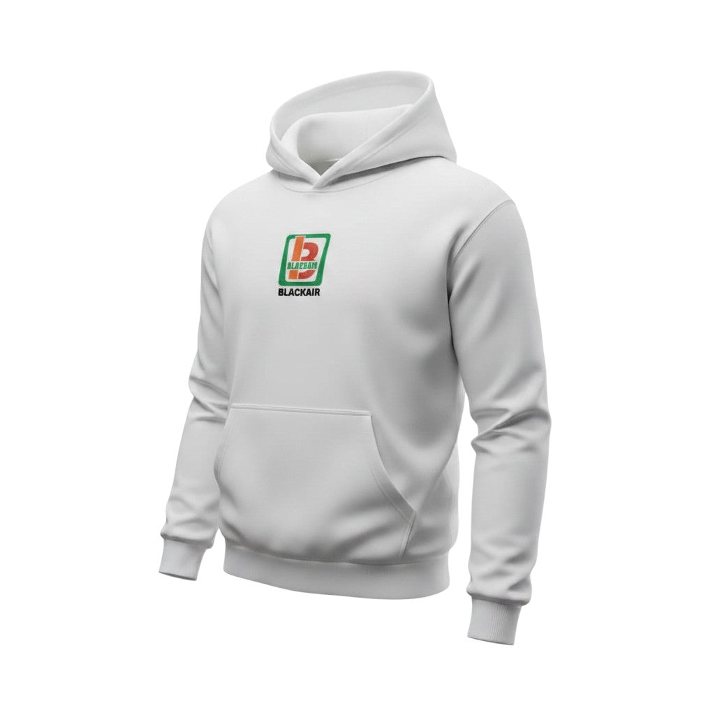 White Blackair Logo Oversized Hoodie