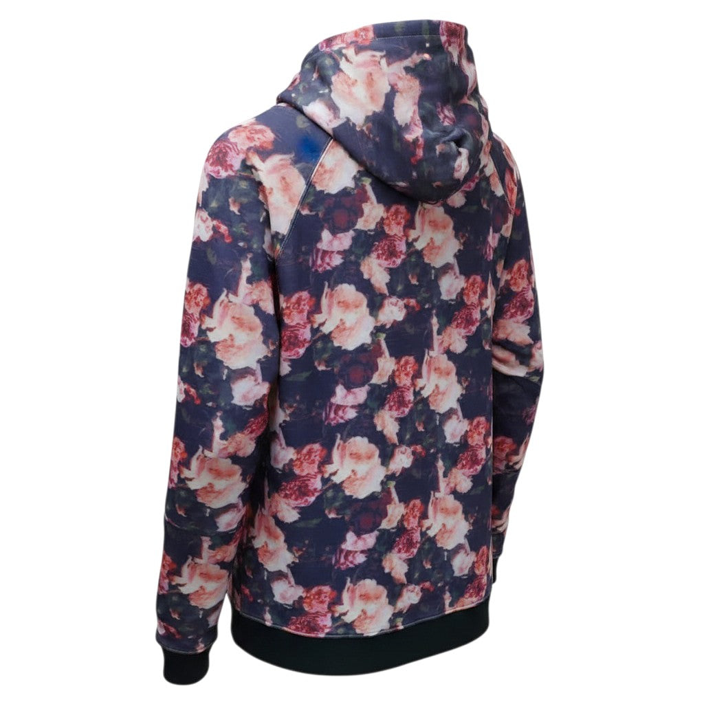 Floral Print Smiley Face Hoodie