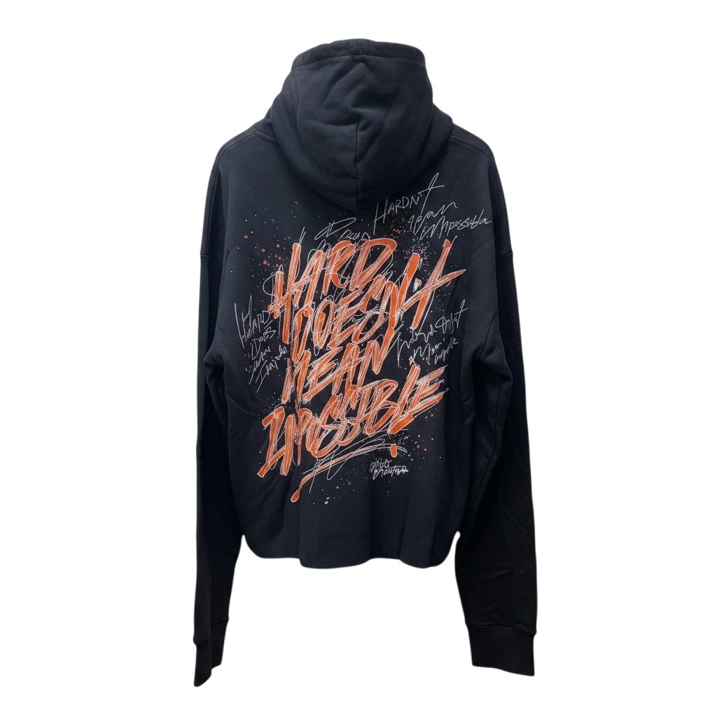 Charcoal Cropped Statue Graffiti Hoodie
