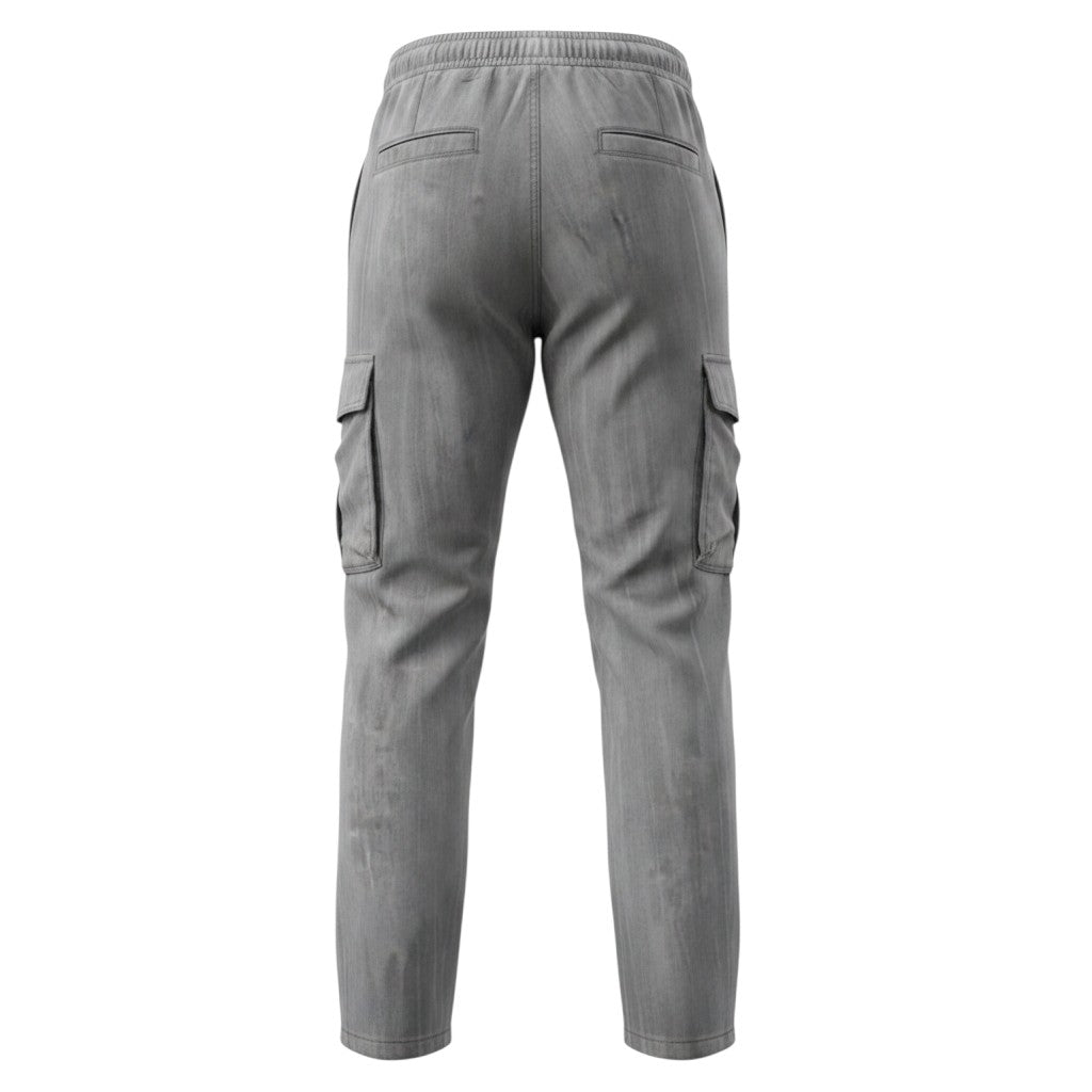 Grey Relaxed-Fit Cargo Pants