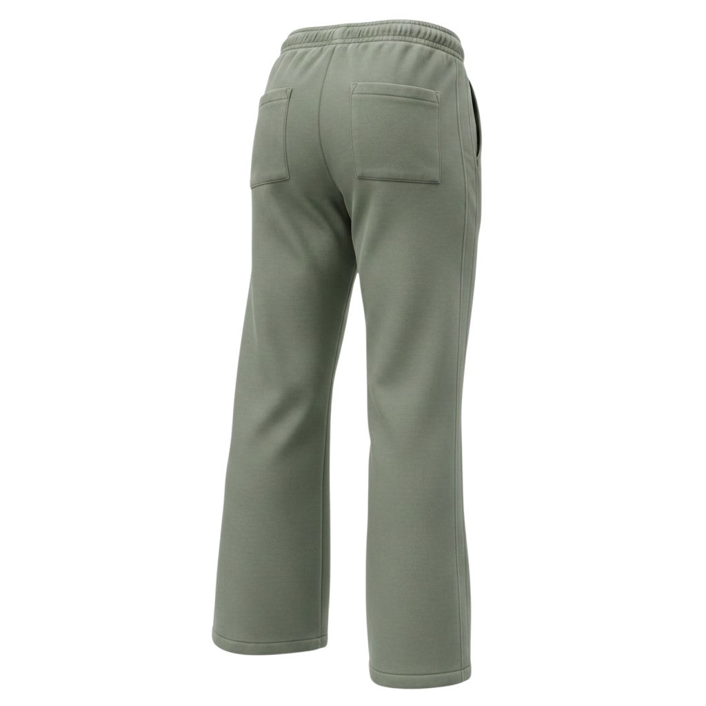 Olive Wide-Leg Flare Sweatpants