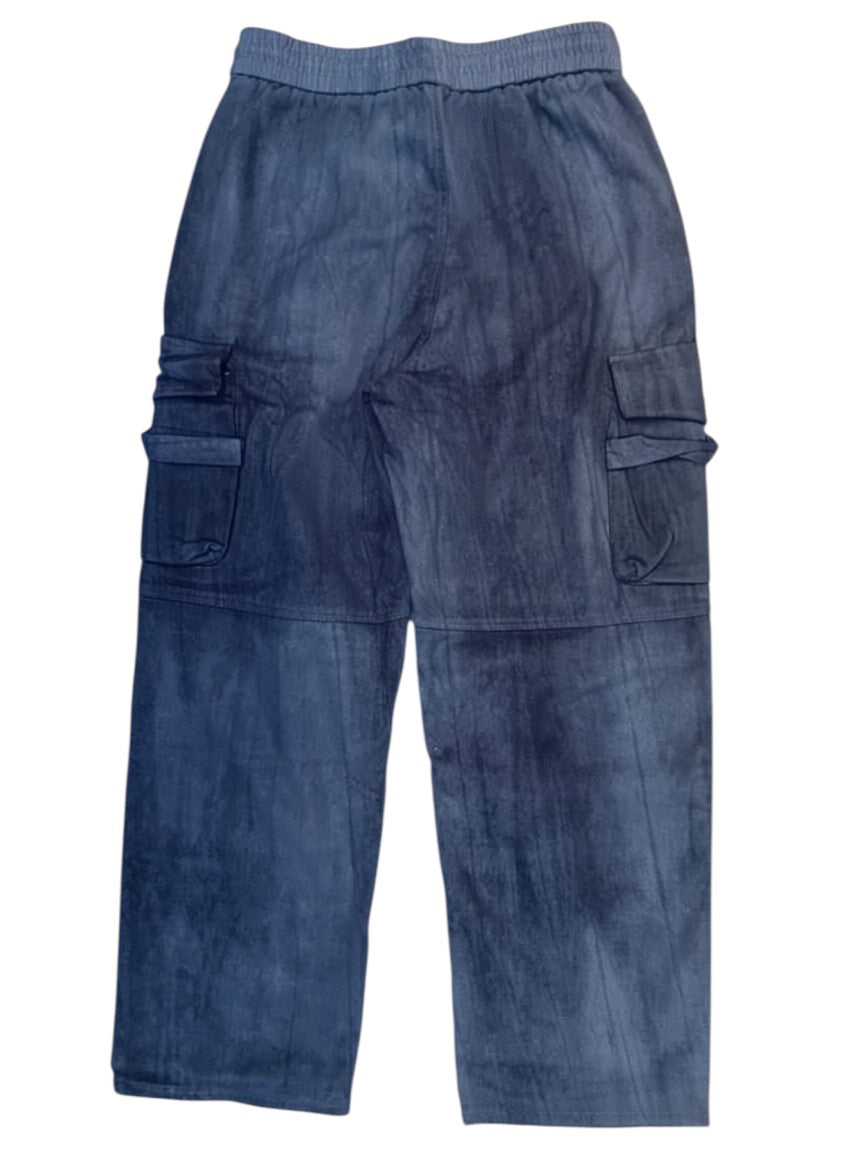 Indigo Washed Cargo Pants