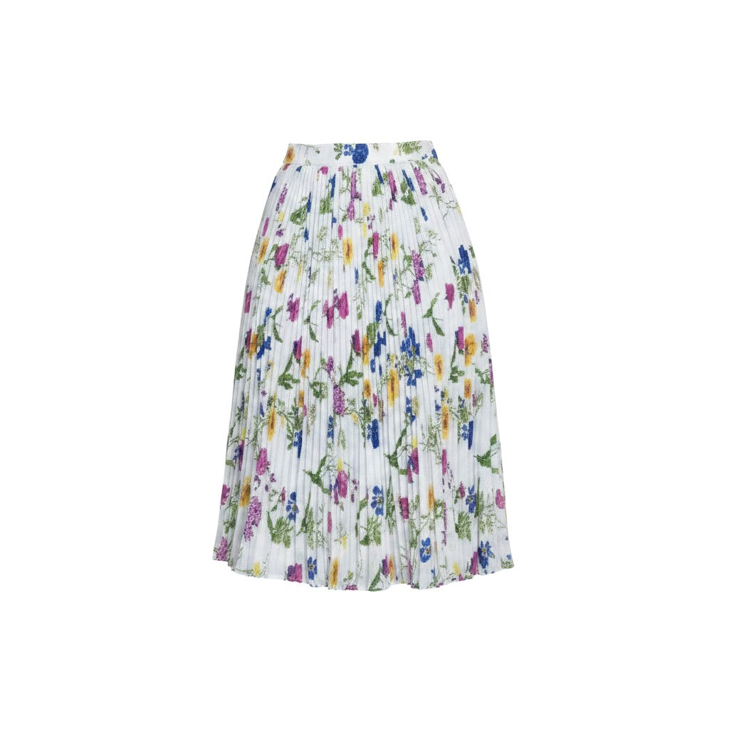 Multicolour Floral Pleated Midi Skirt
