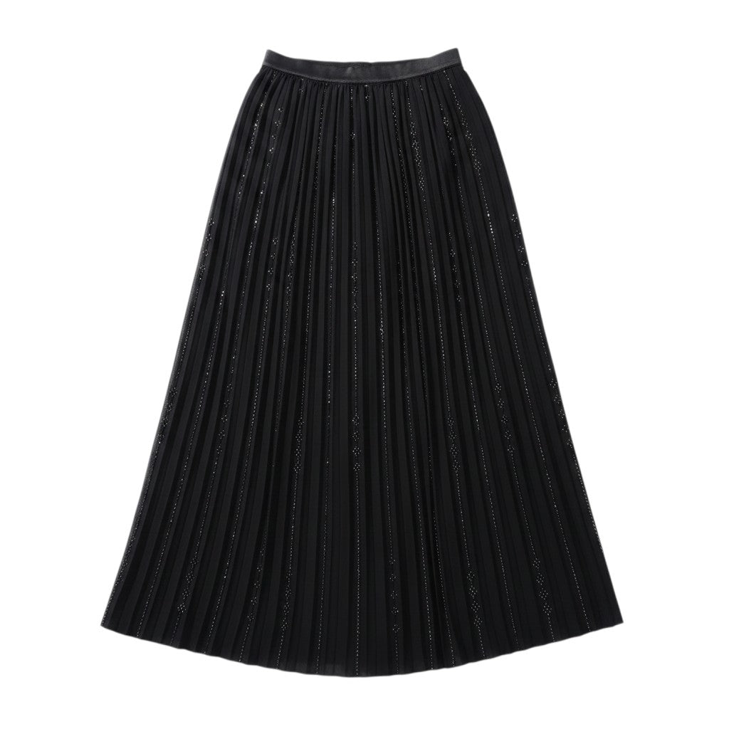 Pleated Glitter Midi Skirt
