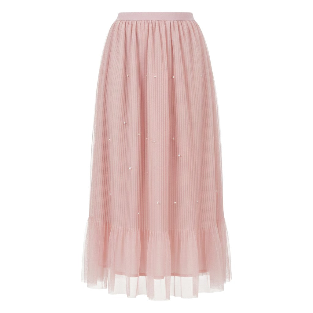 Pearl Tulle Midi Skirt