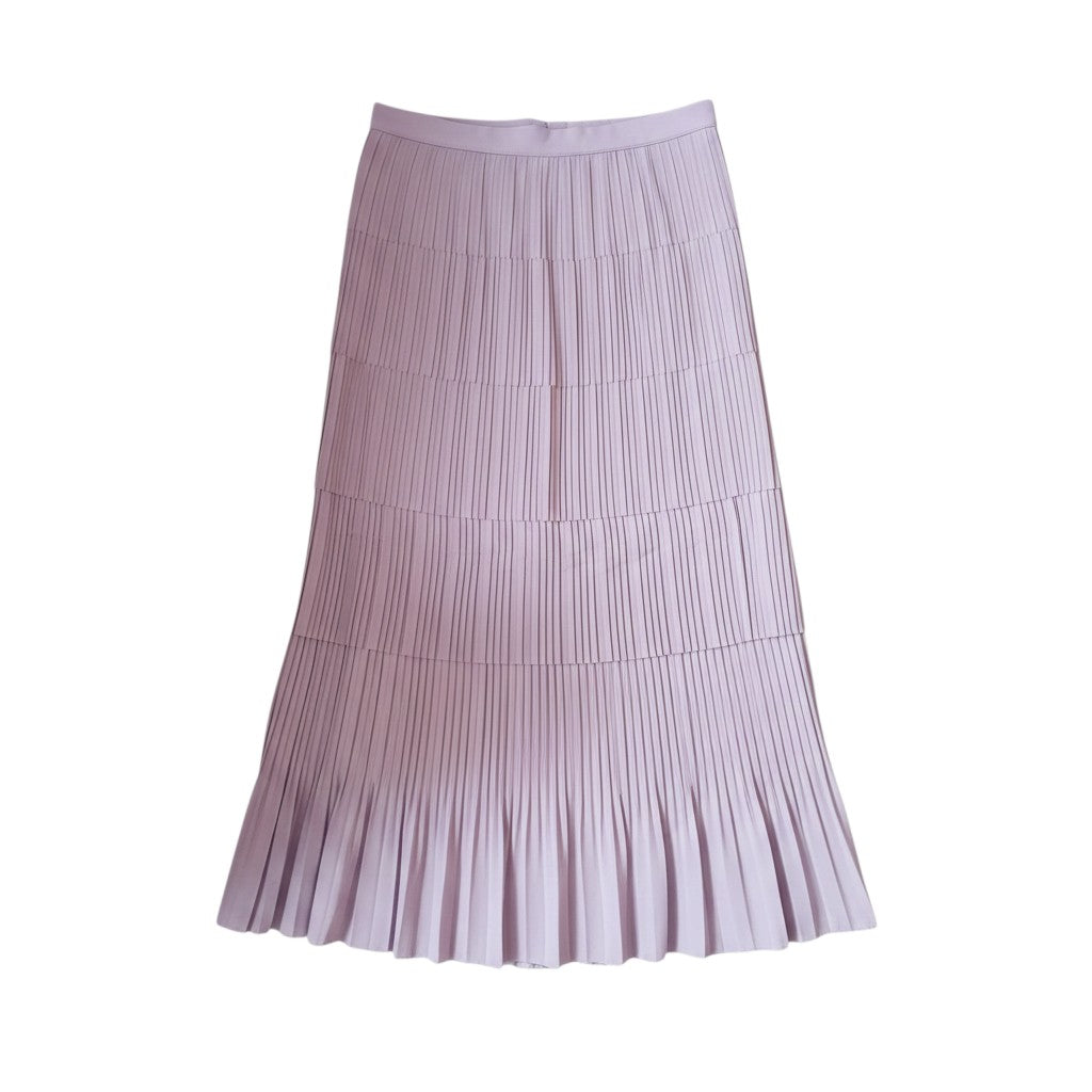 Lavender Accordion Pleated Midi Skirt