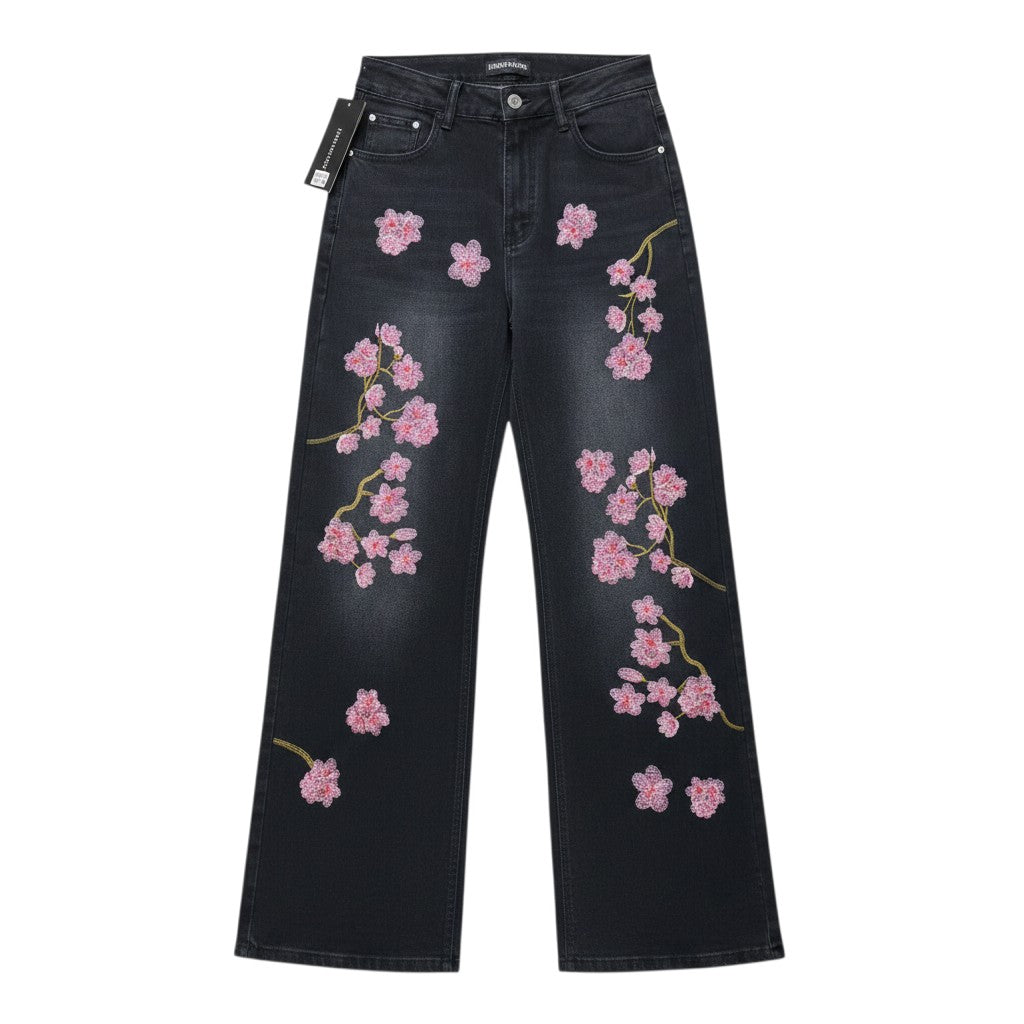 Black Cherry Blossom Jeans
