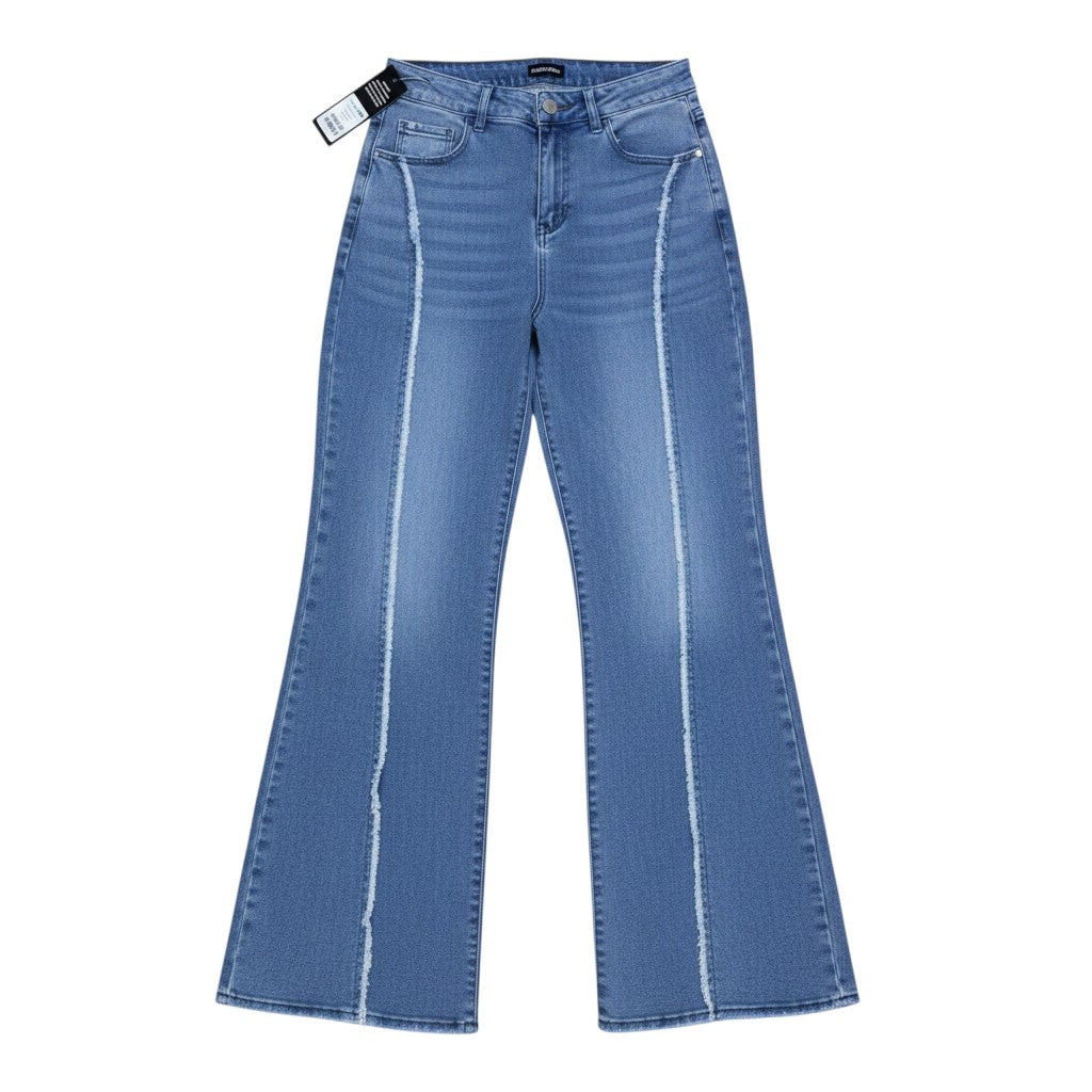 Frayed Seam Flare Jeans