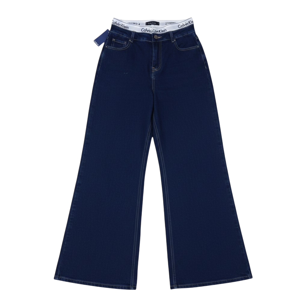Navy Wide-Leg Jeans