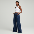 Navy Wide-Leg Jeans