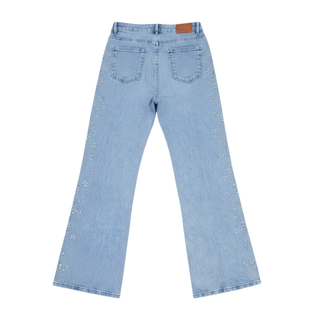 Rhinestone Swirl Straight-Leg Boyfriend Jeans