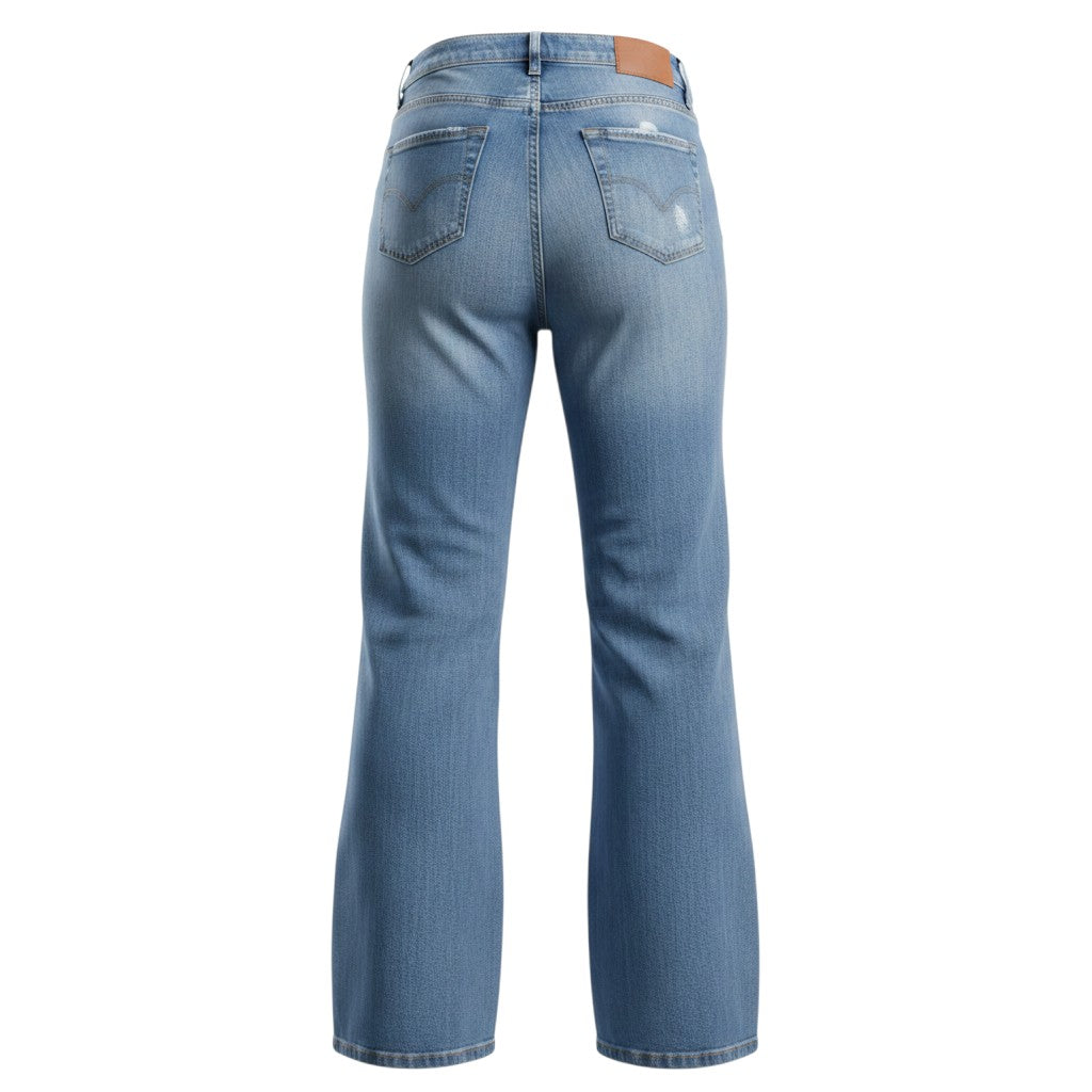Logo Print Rhinestone Boyfriend Jeans