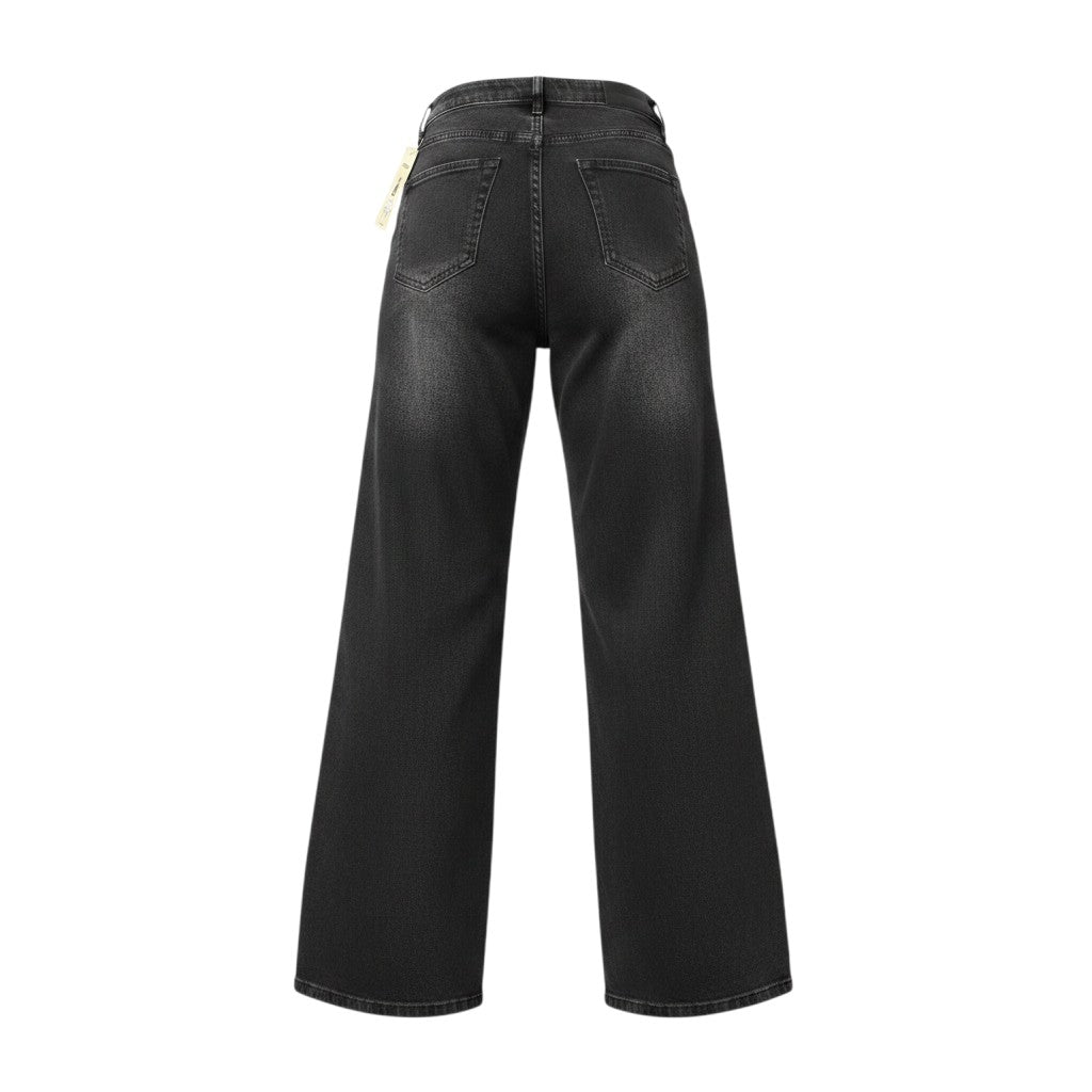 Rhinestone Side-Stripe Wide-Leg Jeans