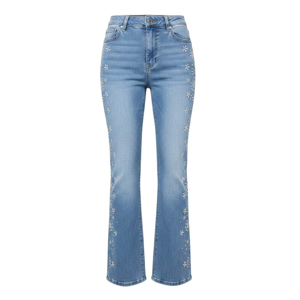 Floral Embroidered Boyfriend Jeans