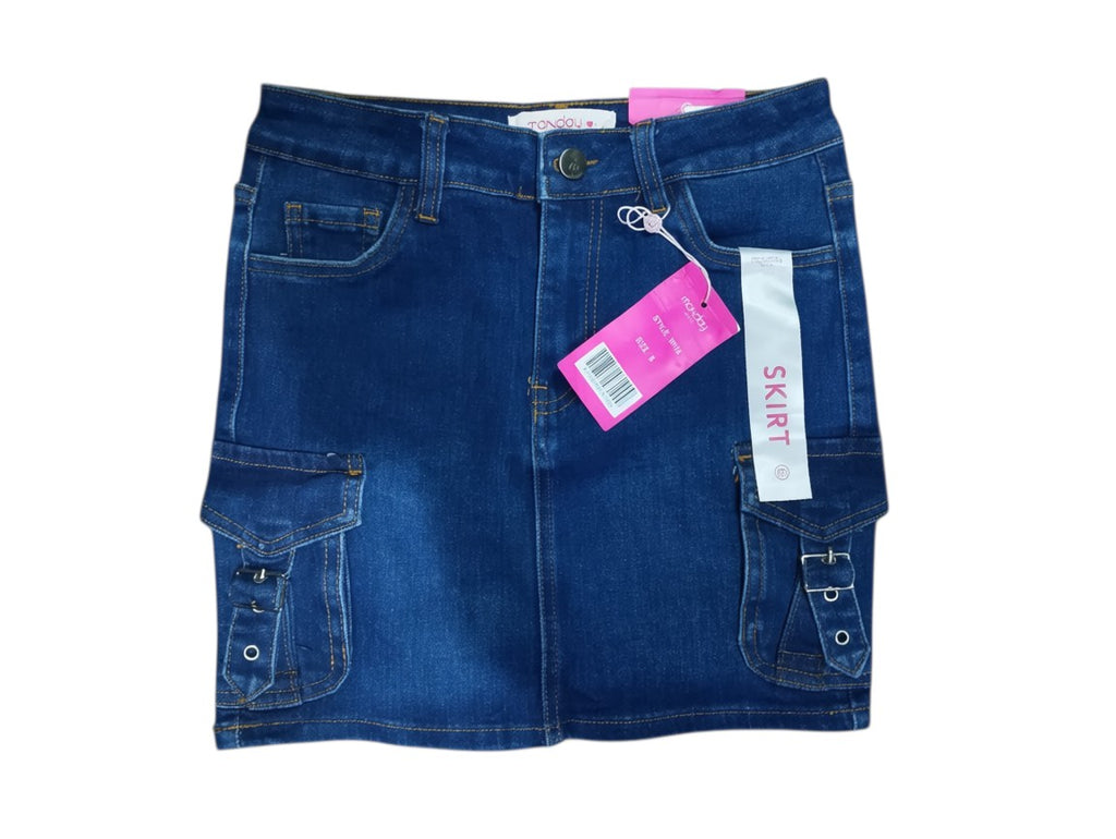 Denim Cargo Mini Skirt