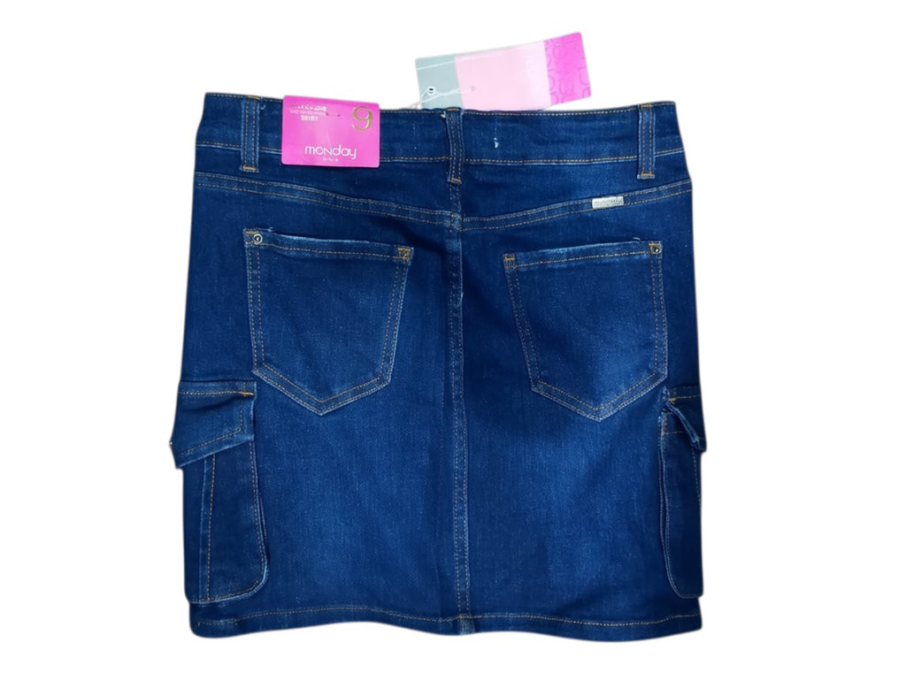 Denim Cargo Mini Skirt