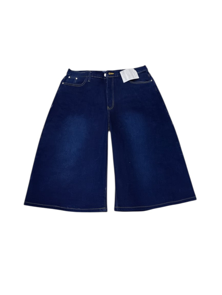 Navy Denim Cargo Shorts