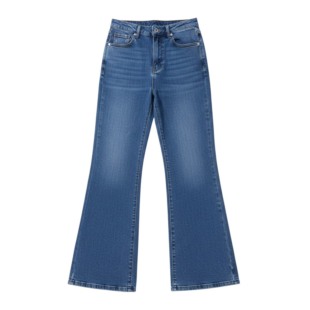 High-Waist Boyfriend Blue Denim Jeans