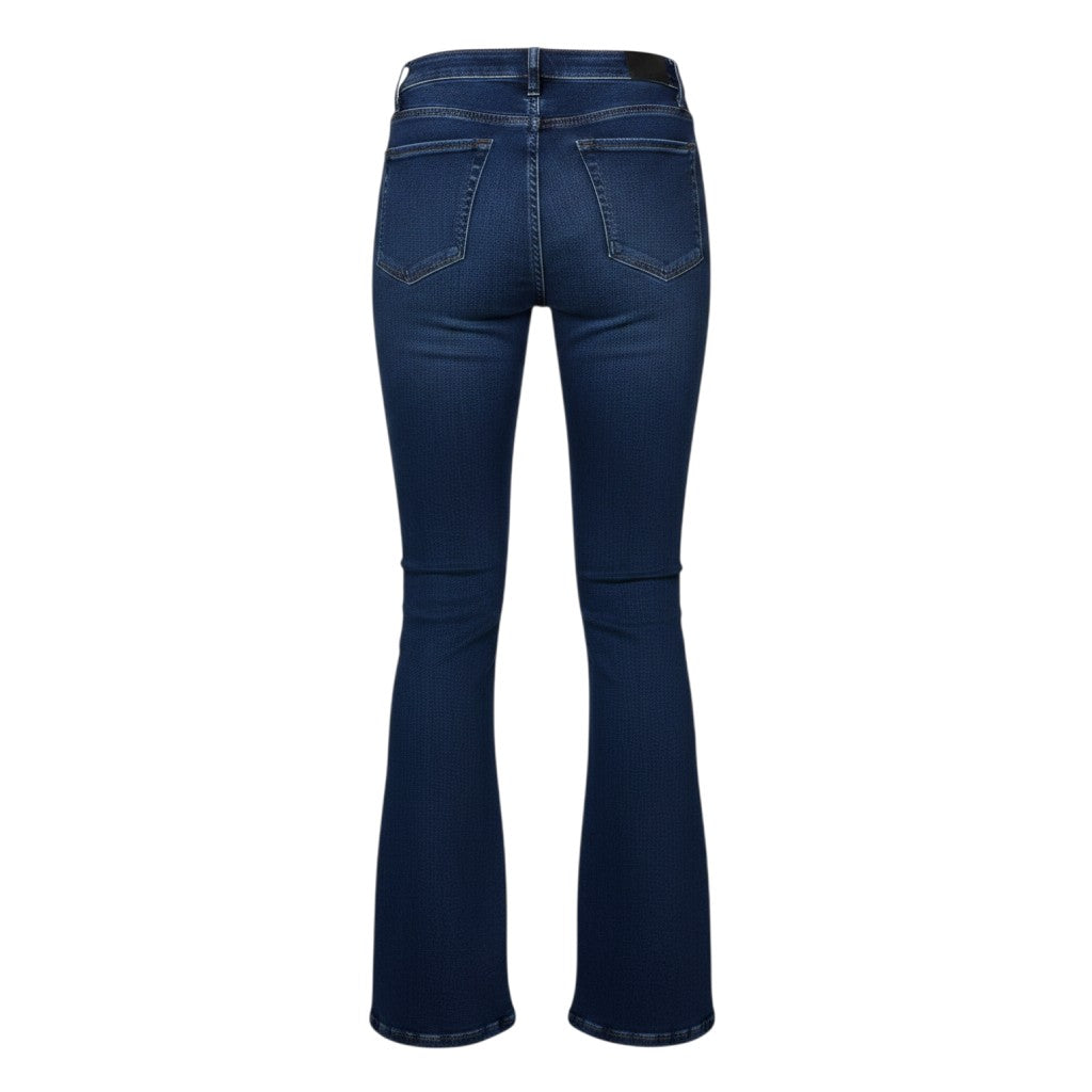 High-Waist Dark Blue Bootcut Jeans