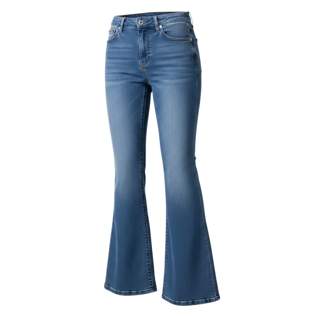 Tribal Print High-Waist Bootcut Jeans