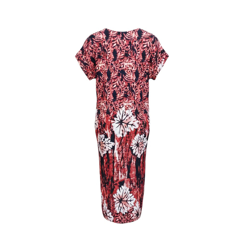 Wine Adire Long Bubu Gown