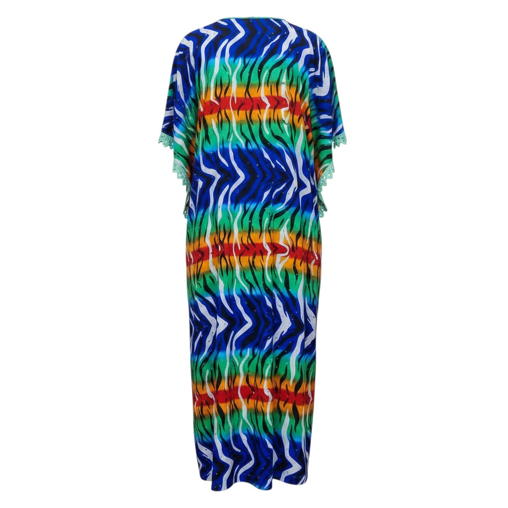 Multicolour Rainbow Zebra Long Bubu Gown