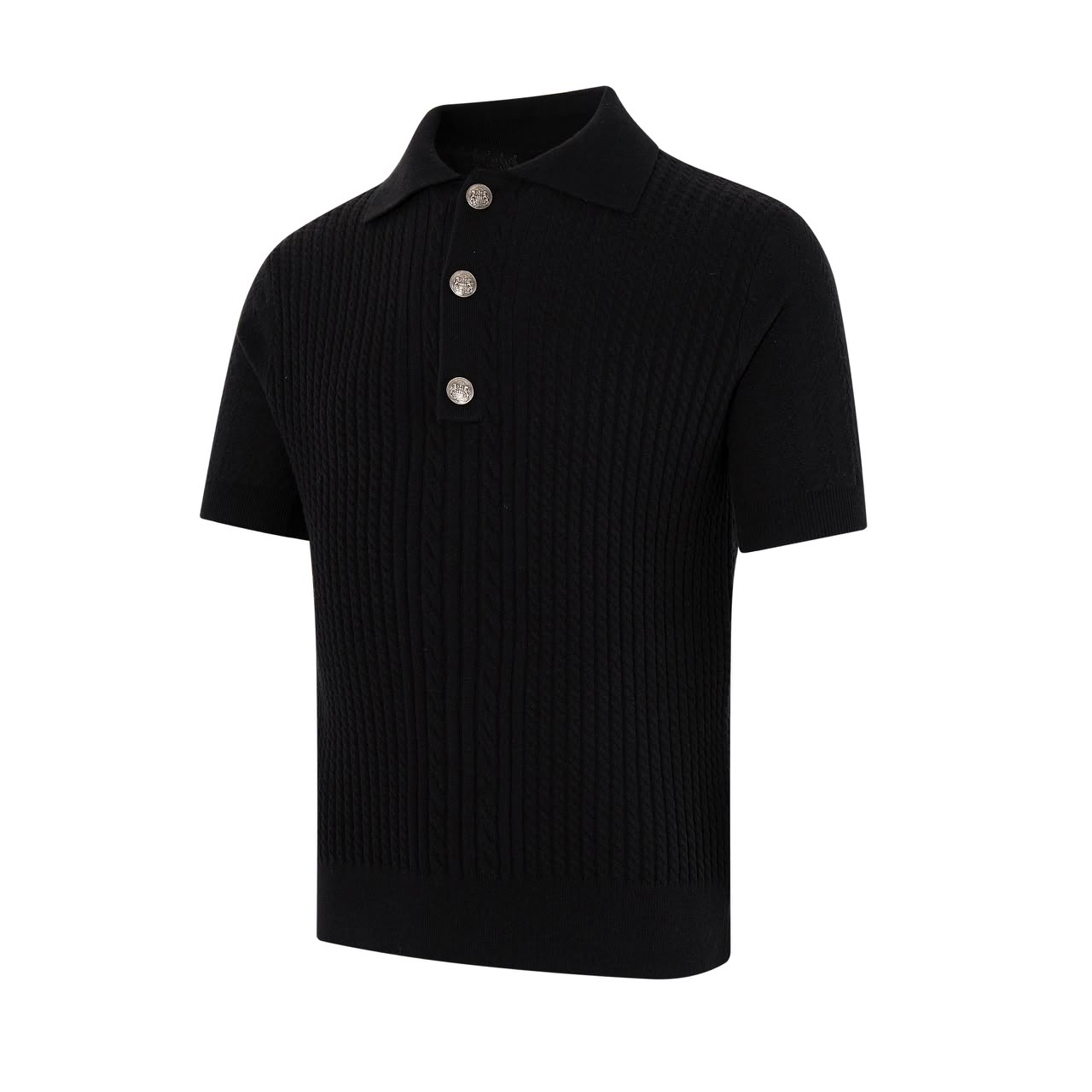 Black Polo Silver Coin Buttons