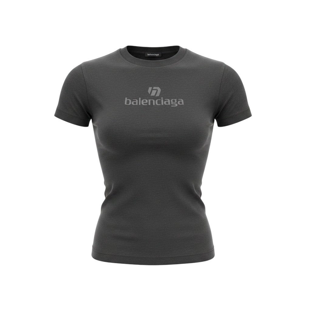 Men's Charcoal Grey Tonal Logo Graphic Crew Neck Tee - Ghost Mannequin