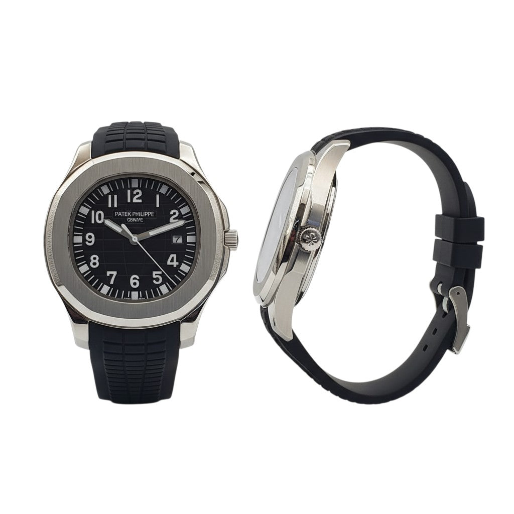Silver Black Dial Rubber Strap Men's Luxury Watch