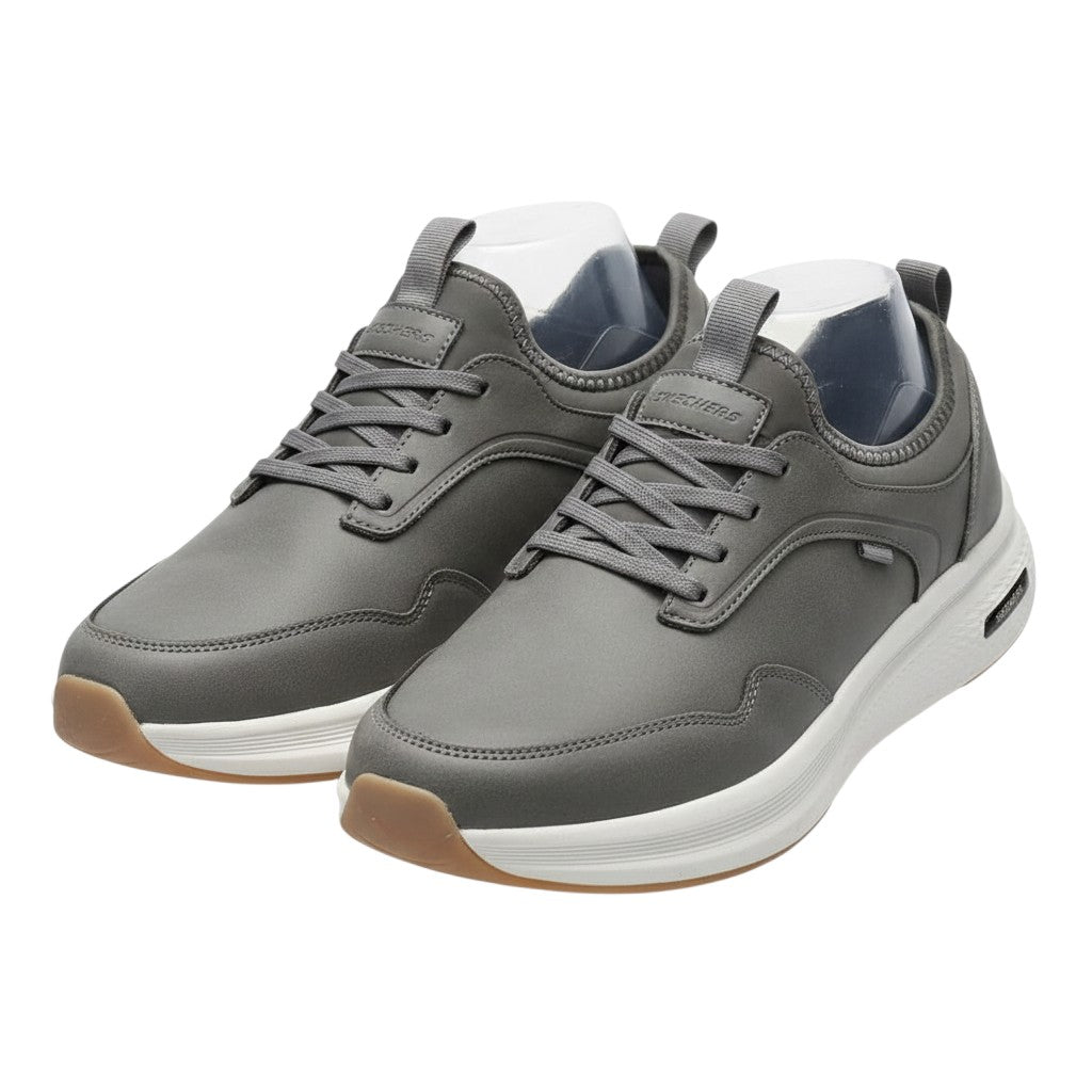 Skechers Performance Men's Grey Nubuck Lace-Up Sneaker