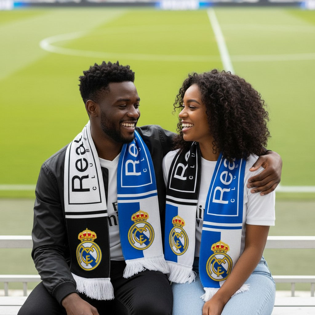 Reversible Football Fan Scarf – Black & Blue Dual Colourway