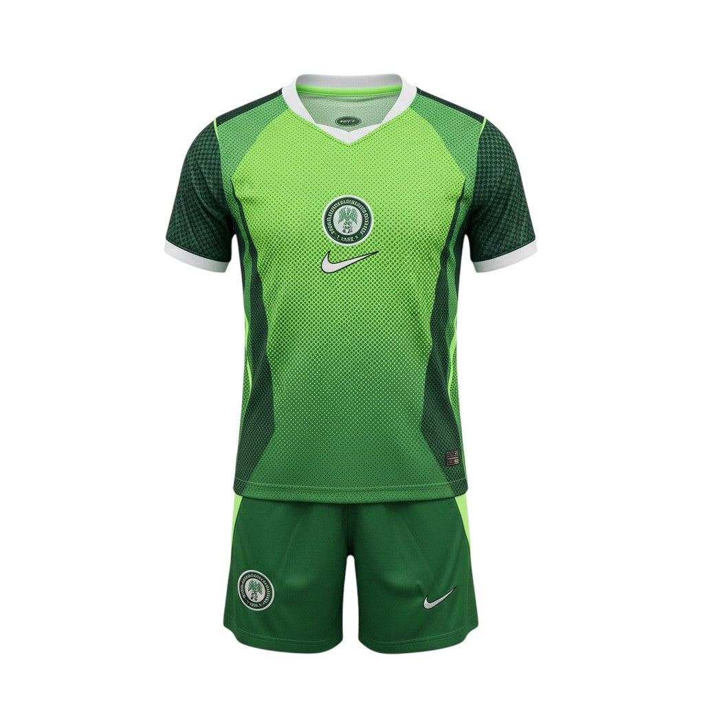 Kids' Lime & Dark Green Gradient Football Jersey Set