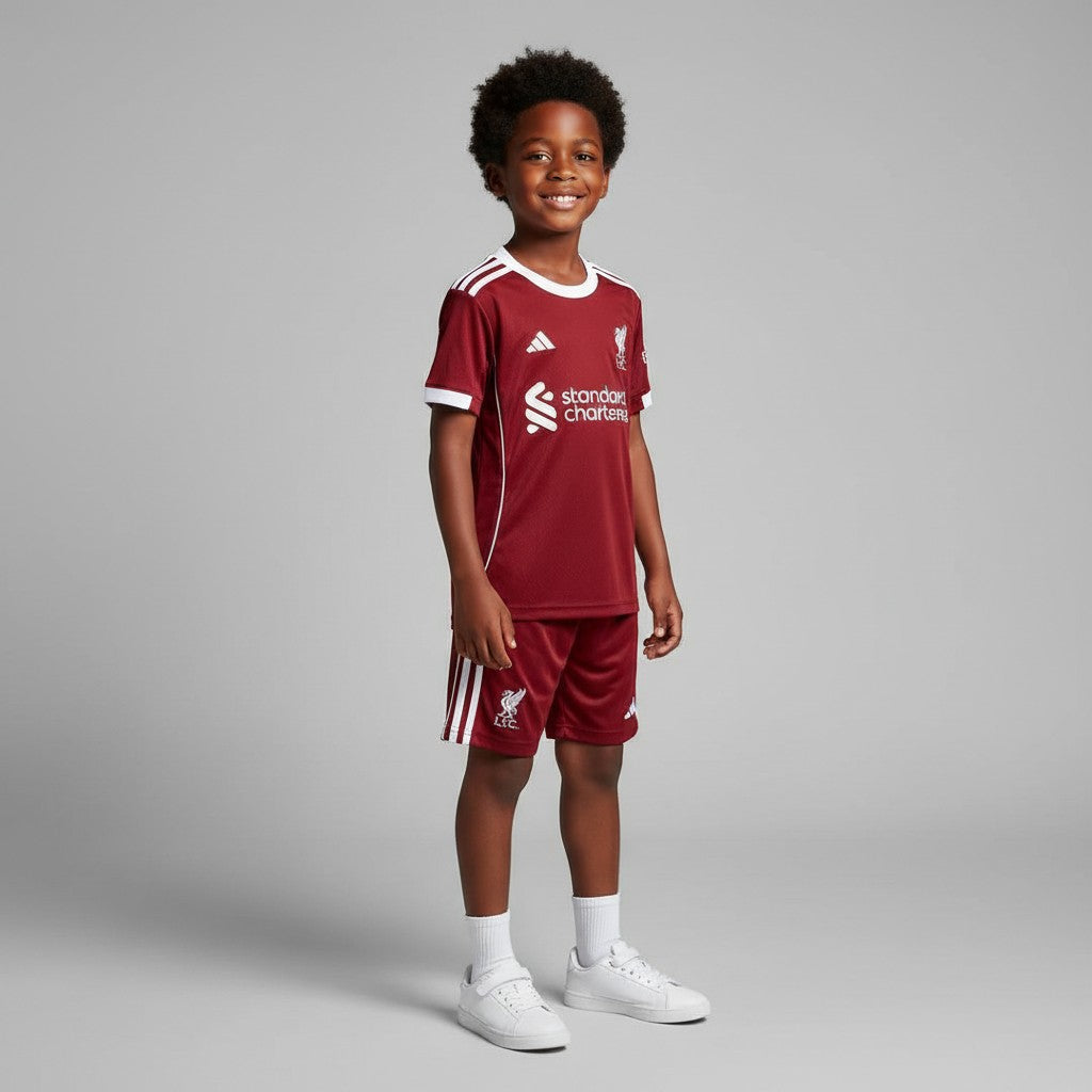 Kids' Crimson Red & White Football Jersey Set