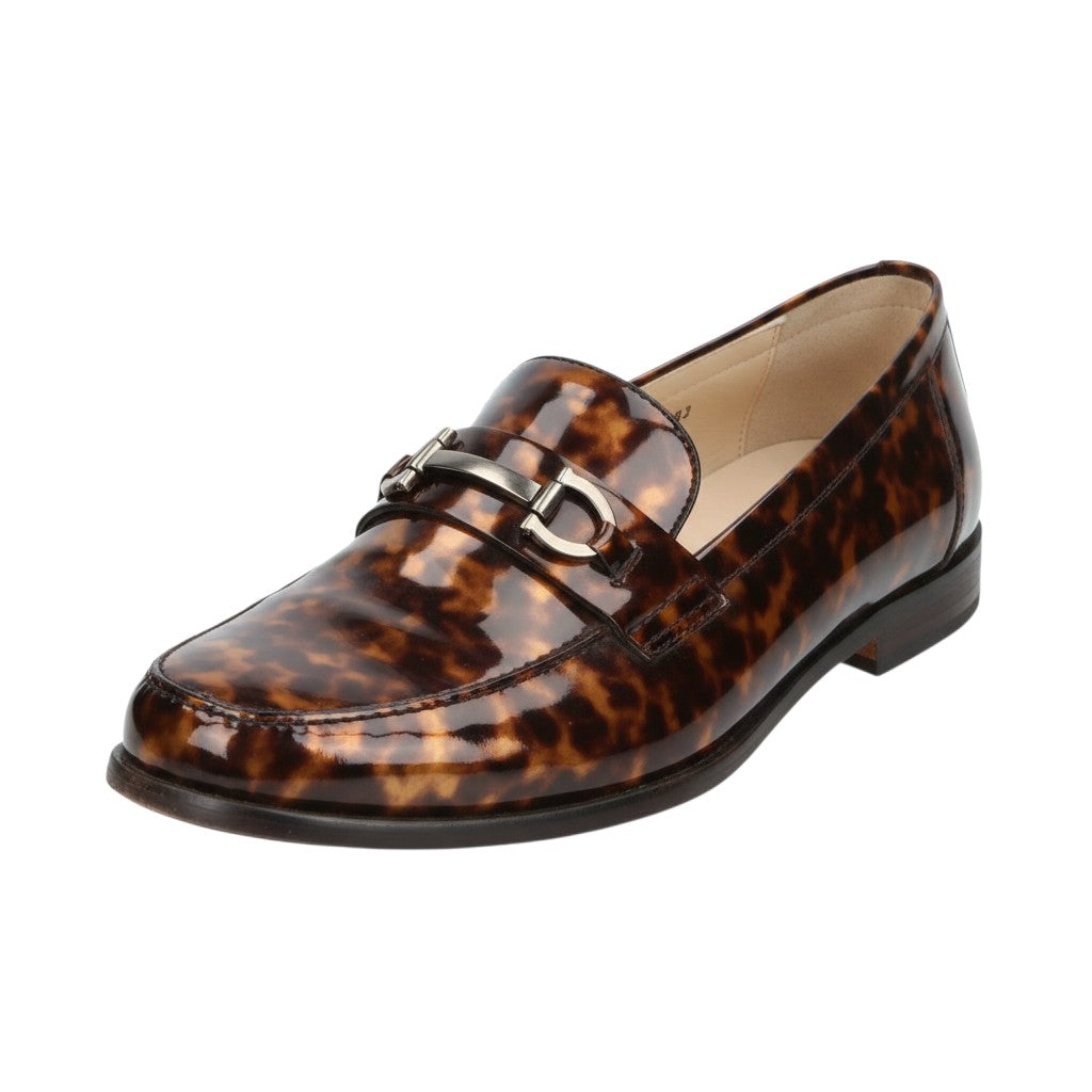 Tortoiseshell Patent Leather Bit Loafers