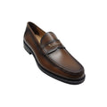 Tan Burnished Leather Scalloped-Strap Loafer