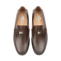 Caramel Leather H-Buckle Scalloped Loafer