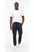 African Male Model - Navy Blue Cargo Jogger Pants