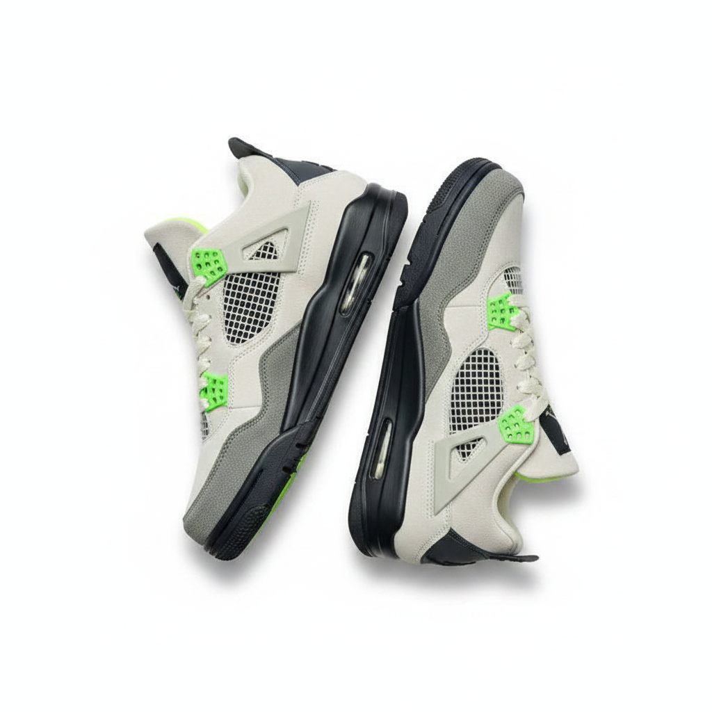 Air Jordan 4 Suede Grey Volt – Ghost Product Shot